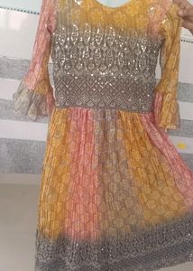 Multi Colour Frock With Embroidery