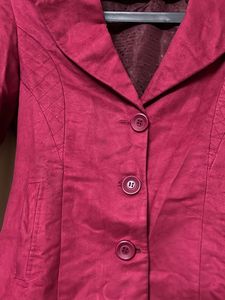 Burgundy buttoned coat