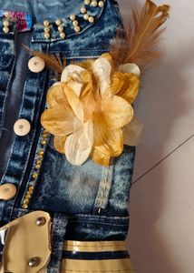 Top And Bottom Denim Frock💙