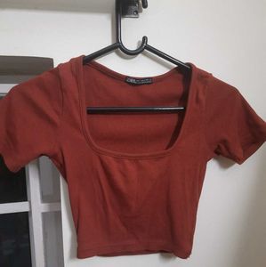 Zara Rust Crop Top