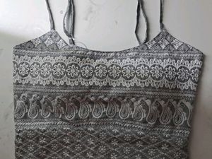Embroided Grey top