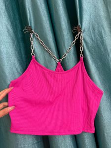 Pink Chain Detail Top