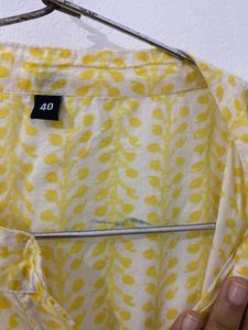 Yellow Printed Kurta