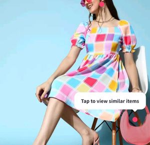 Colorful Checkered Mini Dress