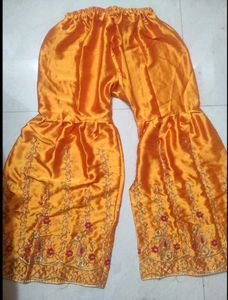 Satin Embroidered Sharara Set