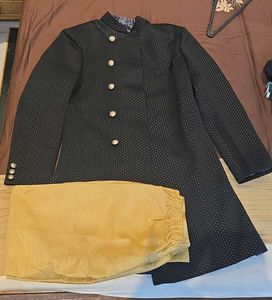 Men's Black Sherwani Set
