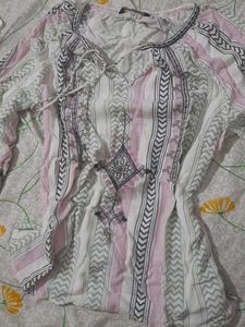Boho Embroidered Peasant Top