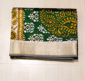 Green Printed Saree