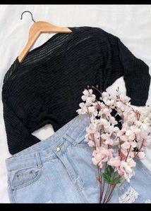 🎁Buy1 Get1 Free Black Knit Top A