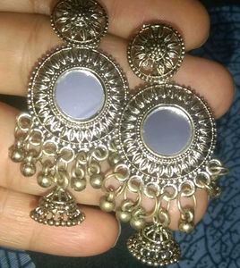 Mirror Jhumka Earrings