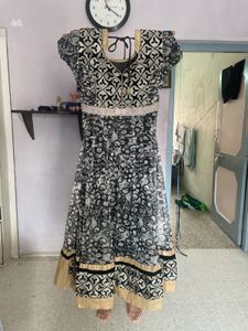 Patterned Anarkali Dress