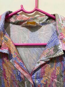 Patterned Short Sleeve Top till 40 strechy