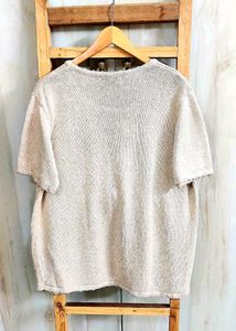 Beige Embroidery Work Pullover Size-46