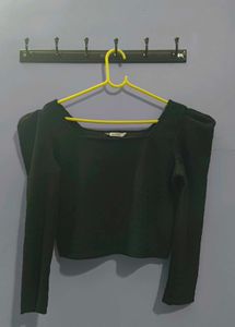 Chic Black Puff Sleeve Top