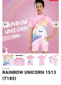 Rainbow Unicorn Swimsuit For 6-8 Yrs