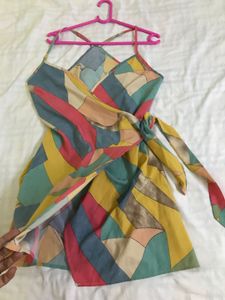 Multicoloured Wrap Dress Fits S/M