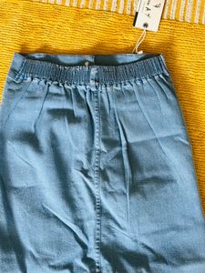 Denim Button-Down Maxi Skirt