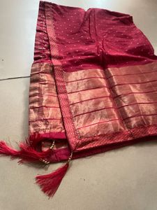 Pink Polka Dot Fabric with Border