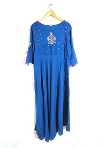 Blue Embroidered Kurta (Women's)
