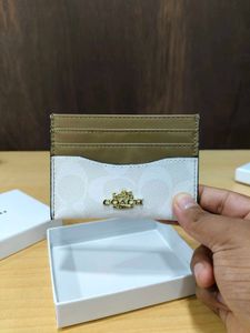 Coach Lip Card Case Signature Canvas