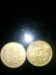 Vintage Indian 5 Rupee Coins