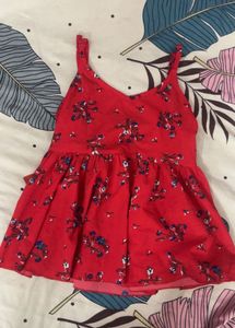 Floral Red Tank Top