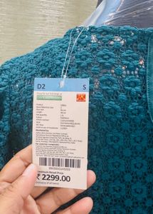 Teal Tiered Dress, With Inner Slip