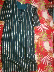 Striped Green Kurta