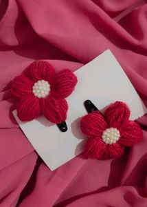 Handmade Puff Flower Hairclips