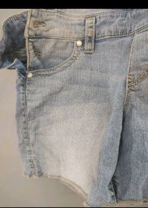Denim Faded Short Jumpsuit