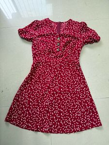 Beautiful Red Dress With White Heart