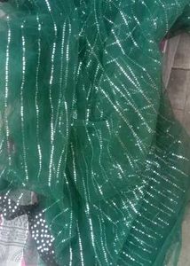 green party wear saree
