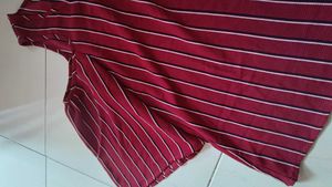 Striped Cold Shoulder Top