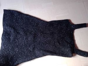 Black Buttoned A-Line Dress
