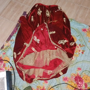 maroon valvat lehanga with full sleeves blouse work full lehanga n blouse too with golden latkan