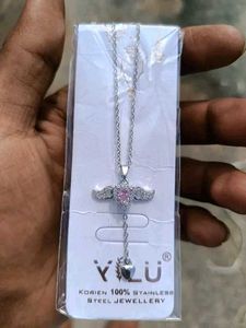 Angel Wing Heart Pendant Necklace