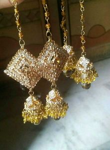 Very Stunning Jhumke With Stone Work.