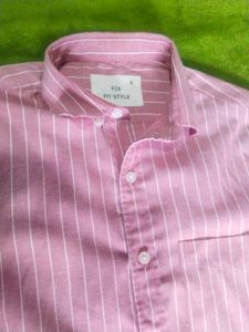 Unisex Pink Striped Shirt Size-s