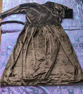 Brown Embroidered Kurta Set With Palazzo And Stole