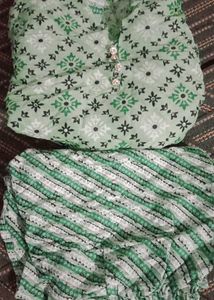 Green Printed Kurta sets