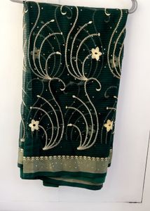 Green Full Handwork Saree