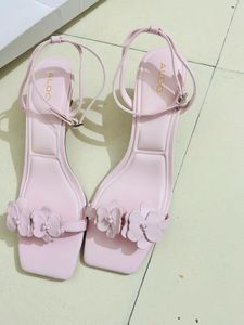ALDO Pink Floral Ankle Strap  Stiletto Sandals