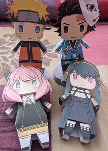 Pack Of 4 Anime Paper Figurines