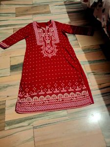 Printed Jaipuri Kurta With Pant For Girls And Wome