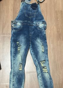Distressed Denim Dungaree