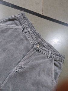 Grey Denim Cargo Jeans With Good Condition