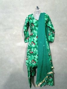 Green Floral Kurta Salwar Suit