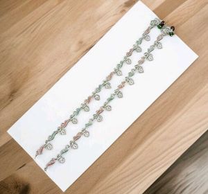 Silver Heart Peacock Anklets