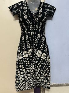 Pintrest Yk2 Floral Print Black Dress