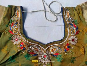 Green Colour Pattu Blouse